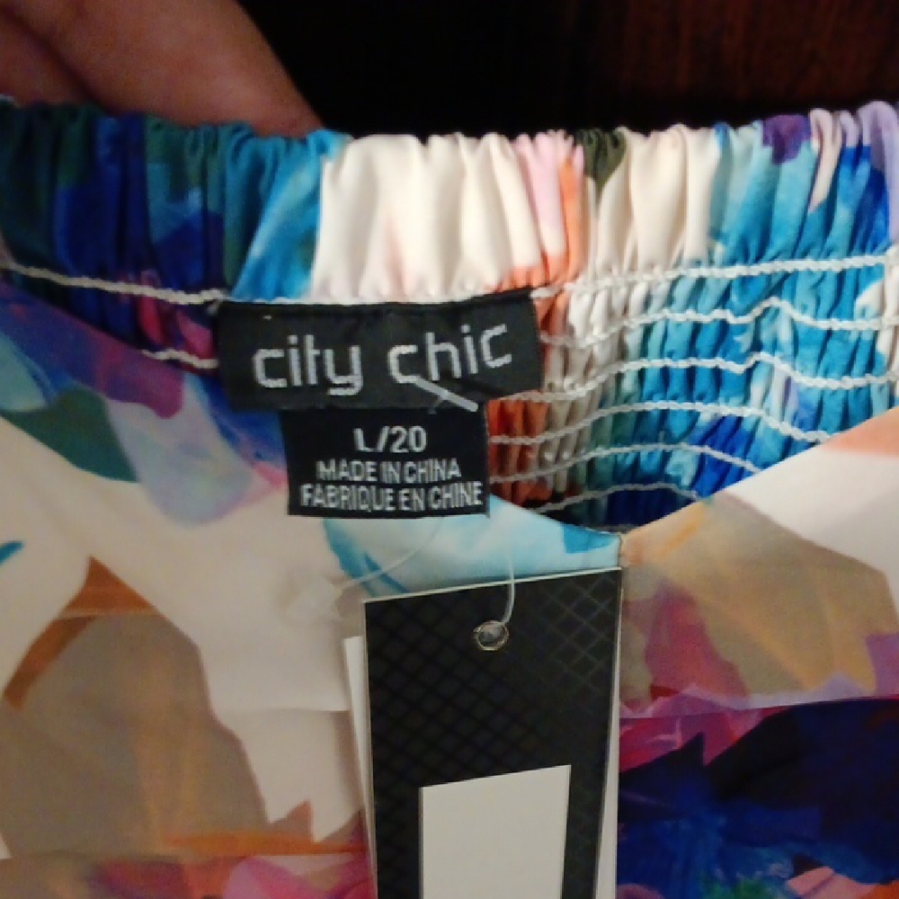 City Chic Pink and Blue Sleeveless Sundress - Picture 4 of 4